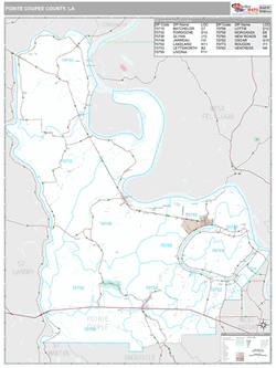Pointe Coupee Parish (County) , LA Map (Premium Style)